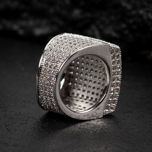 Anillo de lujo para hombre de 10K, 14K, 18K, oro, tendencia de Hip Hop, VVS Lab Grown, alfabeto redondeado de diamante completo para bodas, Bisutería - Product Image 5