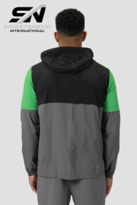 2026 High Quality Custom <b>Men's</b> Autumn Color Block Windbreaker Nylon Tracksuit Drawstring Front <b>Zip</b> Up Jacket <b>Shorts</b> Set - Product Image 4