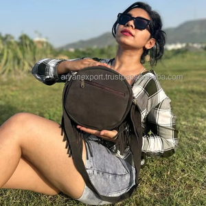 Nouveau Style occidental peau de vache fourrure sac à bandoulière sac à main Collection élégante de frange bandoulière épaule sacs ronds femmes - Product Image 5