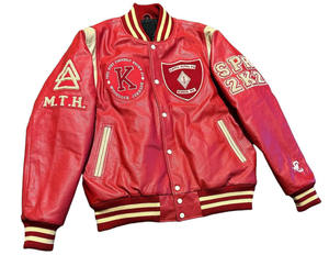 CrazyMaker Fabricante de encargo de alta calidad Vintage de invierno y otoño de los hombres de cuero de la universidad, de béisbol, chaqueta para los hombres - Product Image 5