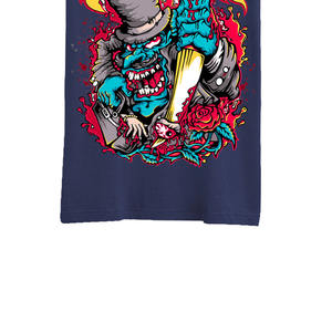 T-shirt à manches courtes en coton premium, col montant, couture durable, toucher doux, couleurs vibrantes, coupe vintage, tissu en sergé - Product Image 6