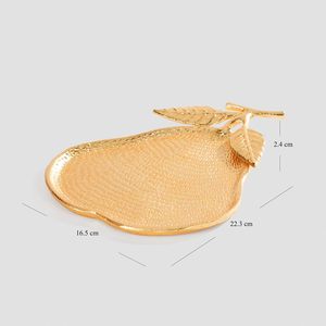 Diseño de hoja de metal Cuenco de doble compartimento Dorado - Product Image 2