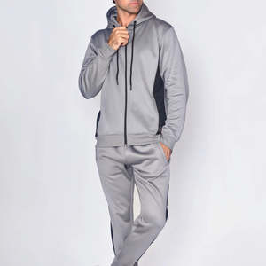 Nuevo Conjunto Deportivo de 2 Piezas para Hombre con Cremallera, Estilo Casual, 100% Algodón Transpirable, Talla Grande XL, Logotipo Personalizado - Product Image 1