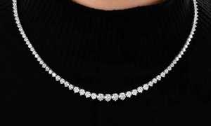 Riviera Collier de tennis gradué Moissanite à trois broches en argent sterling 925 pour cadeau d'anniversaire pour partenaire - Product Image 4