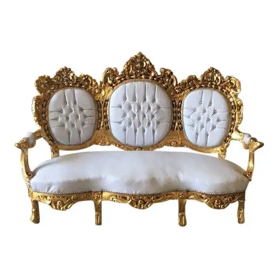 Original Throne Chairs Luxury Wedding King White Iron New Mandap Royal Banquet Event Modern Gold bride and groom