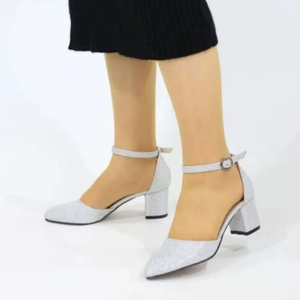 รองเท้าผู้หญิงส้นหนาสั้นลำลองแวววาว sherry 36-40ผลิตใน turkiye - Product Image 1