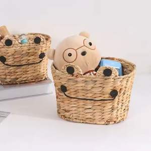 Panier artisanal de luxe en jacinthe d'eau, écologique, décoratif, léger, durable, organisateur de rangement, articles de cuisine, prêt à offrir - Product Image 4