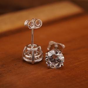 Boucles d'oreilles en argent sterling 925 Moissanite Bijoux chrétiens classiques pour cadeau en acier inoxydable - Product Image 3