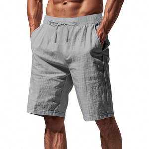 Short de sport d'été décontracté pour homme Pantalon à cinq points de couleur bonbon Taille élastique et à cordon de serrage Coupe ample pour les vacances à la plage - Product Image 2