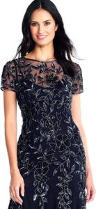 Robe de cocktail élégante pour dames Robe de soirée pleine longueur respirante en perles de broderie en poly maille Caractéristique antistatique - Product Image 3