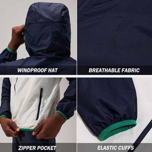 Conjuntos cortos cortavientos de colores con diseño de logotipo personalizado OEM, conjuntos de ropa de hombre de talla grande, ropa de verano de poliéster y nailon - Product Image 5