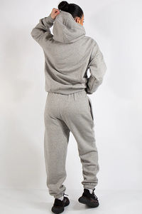 Costume surdimensionné à épaules tombantes pour femmes sur mesure 100% coton logo brodé sur mesure 2 pièces costume de jogging hip hop - Product Image 6