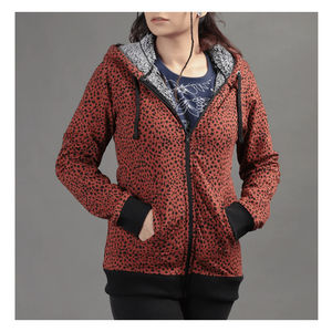 Venta al por mayor mejor diseño de diamantes de imitación señoras Sudadera con capucha de algodón con logotipo personalizado cremallera transpirable ropa de calle colección de invierno - Product Image 5