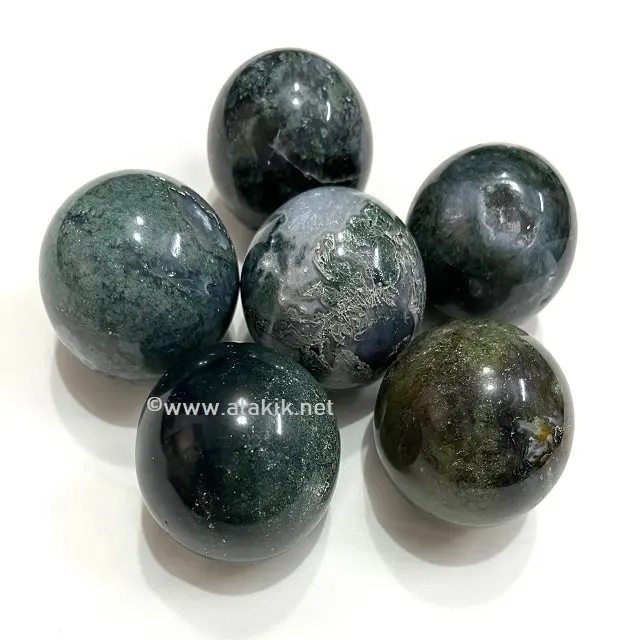 High Quality Moss Agate Balls For Wholesale Buyers from India Moss Agate Spheres Globes online Supplier Manufacturer Moss Agate