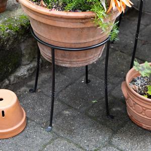 Support de plante en forme d'anneau simple et haut de gamme, 14 pouces de haut, en fer forgé, pour intérieur et extérieur, porte-pot en métal, minimaliste, pour patio et jardin - Product Image 3