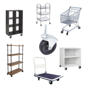 Roulettes polyvalentes en caoutchouc de 3 pouces pour meubles d'extérieur Chariots modernes pour salon, salle à manger, cuisine, salle de sport, salle de bain, école - Product Image 6