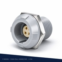 Connecteur circulaire Push-Pull série P BEXKOM, 4 broches, prise droite, laiton plaqué or, boîtier PC, qualité médicale, faible coût