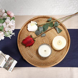 Plateau de service naturel élégant en rotin fait à la main pour la décoration de la maison et l'utilisation de cadeaux - Product Image 4