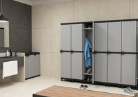 Armoire de rangement Mongardi Grey, intérieur/extérieur, amovible, pliable, multifonction, avec serrure de sécurité, matériaux PVC et PP, fabriqué en Italie