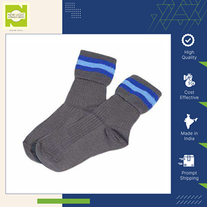 Chaussettes d'uniforme scolaire unisexes en coton lycra mélangé de haute qualité, les plus vendues, pour les étudiants du vendeur indien au prix le plus bas - Product Image 2