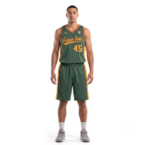 Conjunto de Uniforme de Baloncesto Personalizado Sublimado Thapur Sons - Jersey y Pantalones Cortos de Malla de Poliéster de Secado Rápido con Cuello en V para Hombre, Talla 6XL - Product Image 1