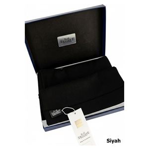 Écharpe et châle en laine double face avec logo personnalisé, corset long en cuir PU noir, boîte cadeau en soie, polyester et acrylique - Product Image 1