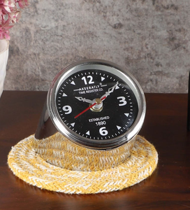 Ak Brass Elegant Metal Centerpiece Clock for Home Chic Modern <b>Table</b> Decor with Metallic Accents - Product Image 2