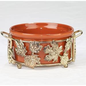 Casseroles en métal d'or merveilleux et pots de réchauffeur de nourriture avec la belle main courbant la conception - Product Image 2