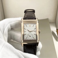 Montre de collection formelle pour homme, haut de gamme, avec boîtier en or rose plaqué or 18 carats bleu, petite seconde et cadran à double affichage