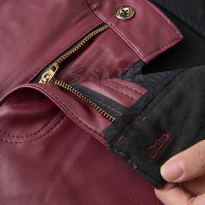 Pantalon en cuir pour hommes de haute qualité Streetwear pantalon en cuir pour hommes respirant pantalon en cuir pour hommes de couleur unie - Product Image 5