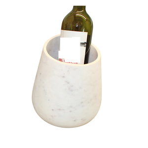Enfriador de hielo de piedra de mármol y latón, Enfriador de botellas de cubo de hielo de piedra blanca de champán para uso en bares y fiestas de bodas - Product Image 3