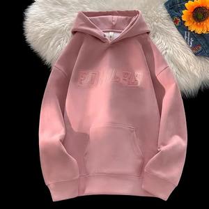 Logo personnalisé brodé pull à capuche respirant lavage à l'acide intérieur peluche coton solide uni teint hiver bouffée mousse à capuche - Product Image 3