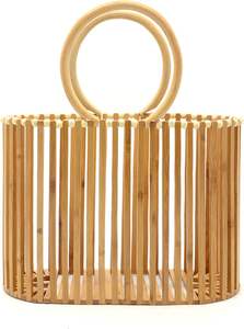 Bolsos de mano para mujer con asa superior, bolsos de bambú, bolsos tote para mujer, bolsos tipo sobre tejidos, bolsos de bambú para mujer - Product Image 6