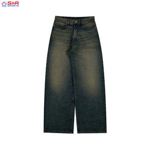 Pantalones vaqueros de hombre de alta calidad personalizados con servicio OEM, pantalones vaqueros lavados rectos, ropa de calle transpirable, pantalones vaqueros rasgados de nuevo diseño - Product Image 3