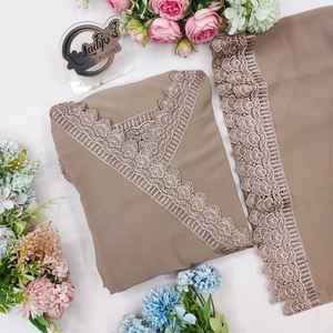 Elegante traje de encaje monocromático tradicional para un hermoso aspecto atemporal para ropa india y pakistaní - Product Image 5