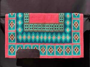 Couvertures de selle occidentales Ranchpads roses chaudes Tapis de selle de course de chevaux confortables Produit exportateur indien - Product Image 4