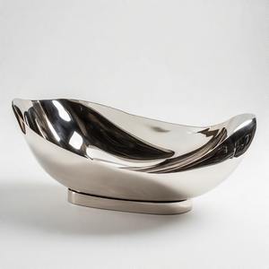 LushGleam Aluminium Tray with Polished Rim Wide Round Form Deep Base And Perfect <b>for</b> Chic Dining or <b>Gift</b> Use - Product Image 1