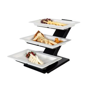 Étagère / Meuble buffet - Acier inoxydable thermolaqué et mélamine - Noir - incl. 3 bols en mélamine 320x530mm - Product Image 1
