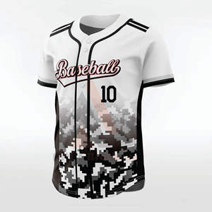 Maillot de baseball personnalisé OEM pour hommes et femmes, anti-bactérien, séchage rapide, respirant, col en V, logo personnalisé, imprimé camouflage, grandes tailles - Product Image 3