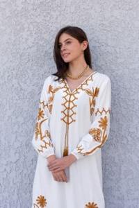 Embroidered Floral <b>Long</b> <b>Sleeves</b> V-Neck Women <b>Long</b> Women Maxi Floral <b>Dresses</b> for Women - Product Image 2