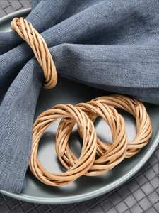 Rond de serviette en rotin rustique vintage fabriqué pour la qualité de l'héritage et les rassemblements de famille traditionnels - Product Image 5