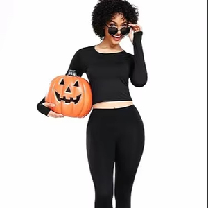 Top corto de ajuste seco para mujer, camiseta atlética de manga corta para yoga, camiseta informal de verano con cuello redondo y logotipo frontal, patrón sólido - Product Image 1