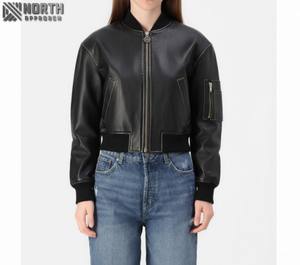 100% chaqueta de cuero auténtico para mujer nueva chaqueta de cuero genuino de moda informal y elegante en embalaje Premium chaqueta de cuero personalizada - Product Image 6