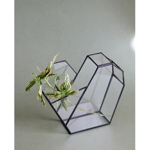 Producto más vendido, cristal transparente recubierto de polvo negro, decoración en forma de corazón, jarrón de cristal, terrario, jardín, decorativo, tamaño personalizado - Product Image 1
