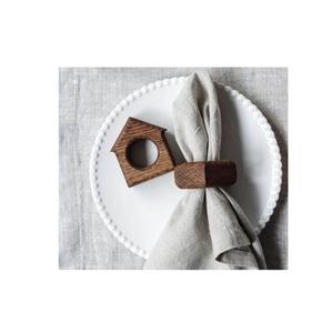 Contemporary designer wooden <b>napkin</b> rings for refined table decor ideal for dinners <b>weddings</b> and modern homes - Product Image 2