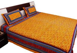 100% Cotton Floral Printed Fine Quality BedsheetsSanganeri Printed Paisley Pattern Pure Cotton Double Hand Block Bed <b>Sheet</b> - Product Image 2