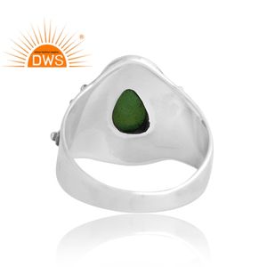 Nouvelle tendance en argent Sterling naturel vert calcédoine pierre précieuse bague bijoux personnalisés pour les femmes cadeau pour elle - Product Image 2