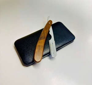 Rasoir professionnel jetable de haute qualité pour barbier, à lame droite en acier inoxydable, manche en bois durable, pour le visage - Product Image 6