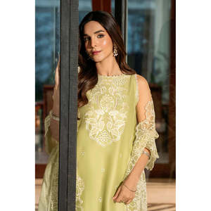 Ensemble de chemise brodée IZEL 3 pièces printemps/été avec dupatta brodée en filet Khaadi et pantalon BIC-4503 - Product Image 3