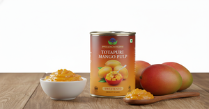 น้ำมะม่วงเข้มข้นโทตาปุรี 24 บริกซ์ บรรจุแบบปลอดเชื้อ เนื้อข้นหนืด 100% จากธรรมชาติ ได้รับการรับรองจาก FSSAI สำหรับการส่งออกจำนวนมากจากอินเดีย - Product Image 3